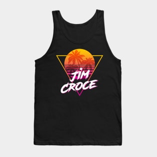 Jim Croce - Proud Name Retro 80s Sunset Aesthetic Design Tank Top